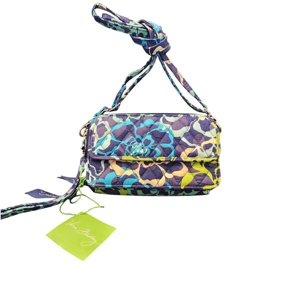 Vera Bradley Blue Quilted Wallet Purse Crossbody - Picture 1 of 7